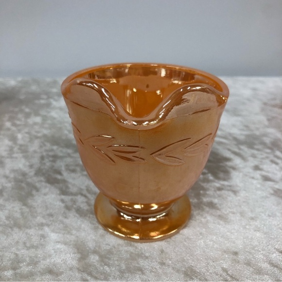 Fire King vintage peach iridescent cream sugar set FLAWED - Picture 7 of 16